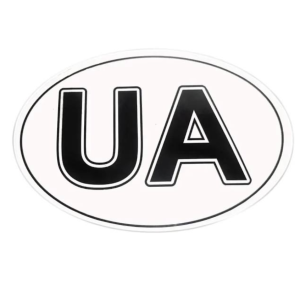 Наклейка  "UA" (Євростандарт) 135х95мм